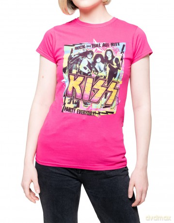 Kiss: KISS Ladies T-Shirt: Party Every Day (Heliconia Pink) (Small)