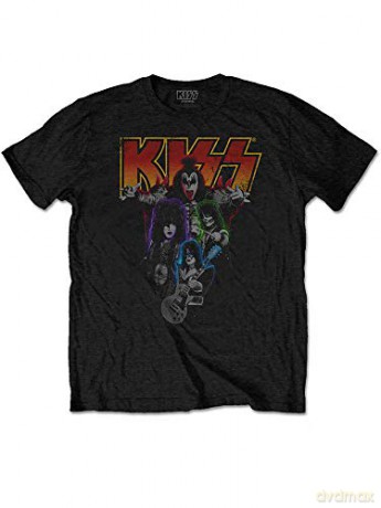 Kiss: KISS Men's Tee: Neon Band (Small)