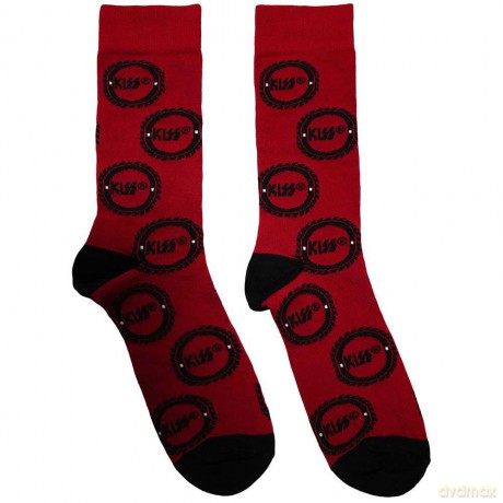 Kiss: KISS Unisex Ankle Socks: Buzzsaw Logo Pattern (Red) (UK Size 6 - 11)