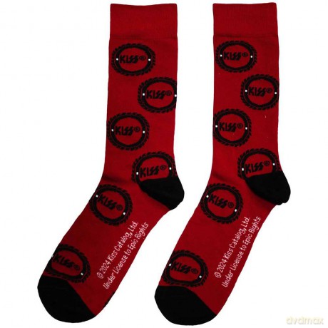 Kiss: KISS Unisex Ankle Socks: Buzzsaw Logo Pattern (Red) (UK Size 6 - 11)
