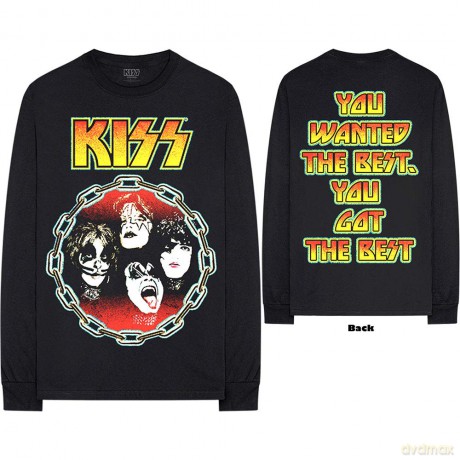 Kiss: KISS Unisex Long Sleeve T-Shirt: You Wanted The Best (Black) (Back Print) (Medium)