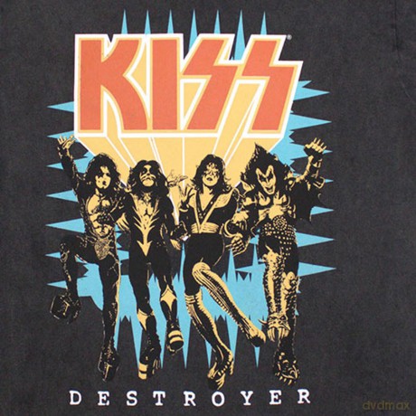 Kiss: KISS Unisex Stone Wash T-Shirt: Destroyer 3D Logo (Charcoal Grey) (X-Large)