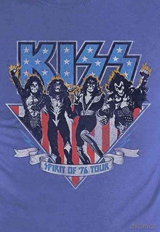 Kiss: KISS Unisex T-Shirt: Americana (Denim Blue) (Back Print) (Medium)