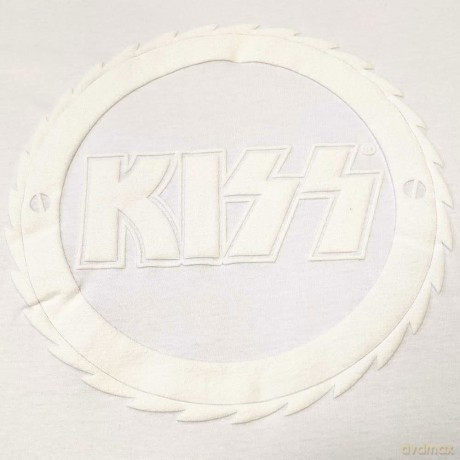 Kiss: KISS Unisex T-Shirt: Buzzsaw Logo (White) (Hi-Build White-On-White) (Small)