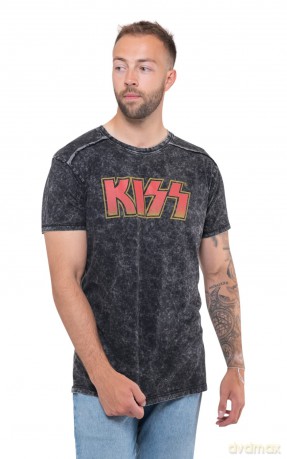 Kiss: KISS Unisex T-Shirt: Classic Logo (Black) (Wash Collection) (Small)