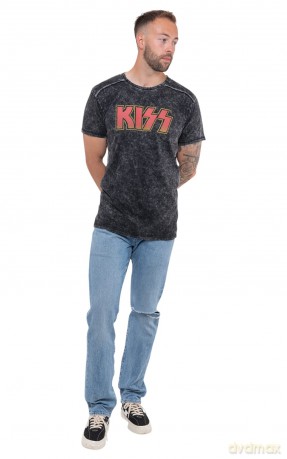 Kiss: KISS Unisex T-Shirt: Classic Logo (Black) (Wash Collection) (Small)