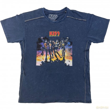 Kiss: KISS Unisex T-Shirt: Destroyer (Navy Blue) (Wash Collection) (Medium)