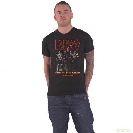 Kiss: KISS Unisex T-Shirt: End Of The Road Tour (Black) (Back Print) (Medium)