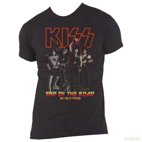 Kiss: KISS Unisex T-Shirt: End Of The Road Tour (Black) (Back Print) (Medium)