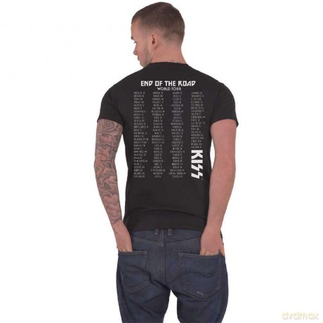 Kiss: KISS Unisex T-Shirt: End Of The Road Tour (Black) (Back Print) (X-Large)
