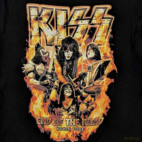 Kiss: KISS Unisex T-Shirt: End Of The Road Tour Orange (Black) (Back Print) (Small)