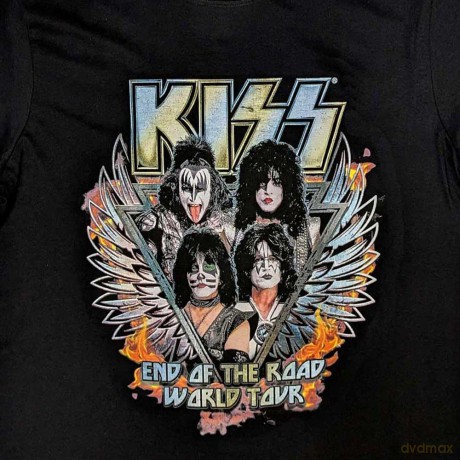 Kiss: KISS Unisex T-Shirt: End Of The Road Wings (Black) (Back Print) (Large)