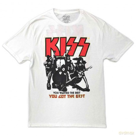 Kiss: KISS Unisex T-Shirt: End Of The Road You Got The Best (White) (Back Print) (Large)