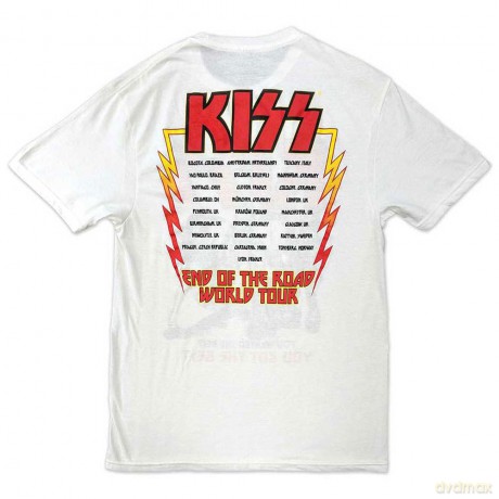 Kiss: KISS Unisex T-Shirt: End Of The Road You Got The Best (White) (Back Print) (Small)