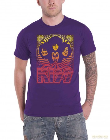 Kiss: KISS Unisex T-Shirt: Gradient Group (Purple) (Small)