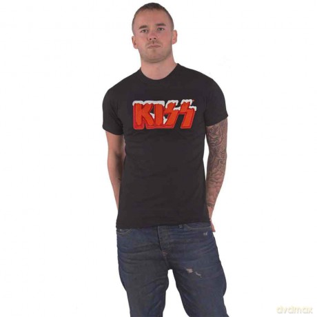 Kiss: KISS Unisex T-Shirt: Holiday Logo (Black) (Medium)