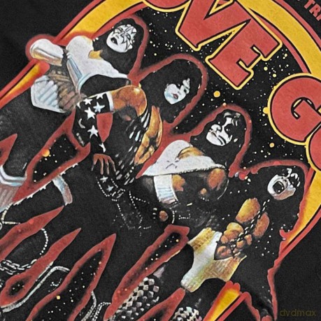 Kiss: KISS Unisex T-Shirt: Love Gun Stars (Black) (Sleeve Print) (Medium)