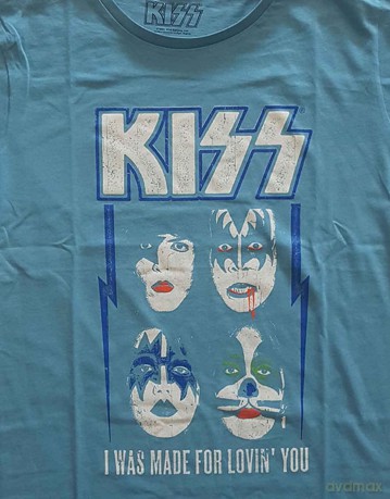 Kiss: KISS Unisex T-Shirt: Made For Lovin' You (Blue) (Large)