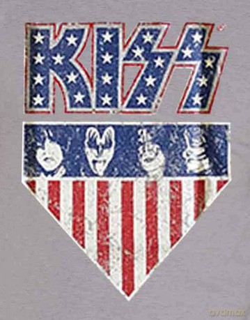 Kiss: KISS Unisex T-Shirt: Stars And Stripes (Grey) (XX-Large)