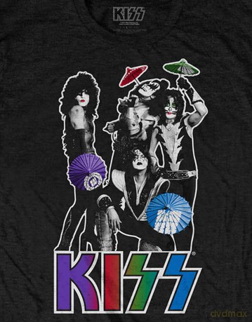Kiss: KISS Unisex T-Shirt: Umbrellas (Black) (Small)