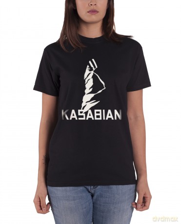 Kasabian: Ladies Tee: Ultra Black with Skinny Fitting (Large)