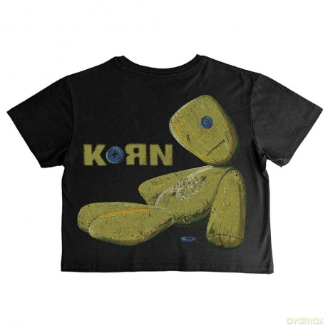 Korn: Ladies Crop Top: Doll Issues (Black) (Back Print) (Large)