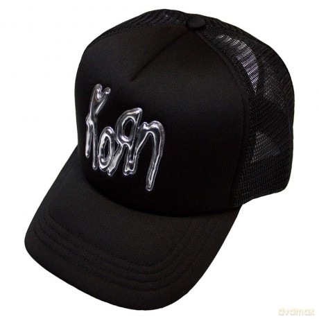 Korn: Unisex Mesh Back Cap: Sonic Silver Logo (Black) (Back Print)