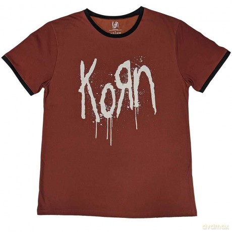Korn: Unisex Ringer T-Shirt: Logo (Red) (Back Print) (Medium)