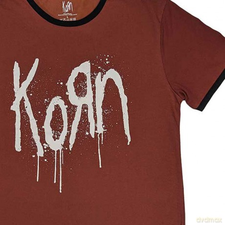 Korn: Unisex Ringer T-Shirt: Logo (Red) (Back Print) (XX-Large)