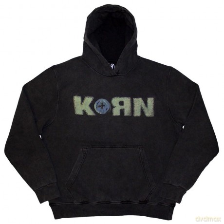 Korn: Unisex Stone Wash Pullover Hoodie: Doll Issues (Charcoal Grey) (Back Print) (Small)