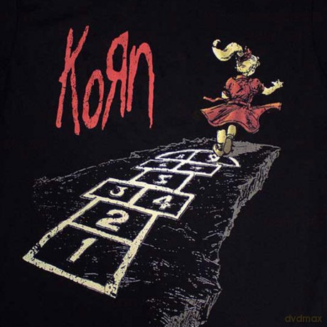 Korn: Unisex T-Shirt: Follow The Leader Hopscotch (Black) (Back Print) (Small)