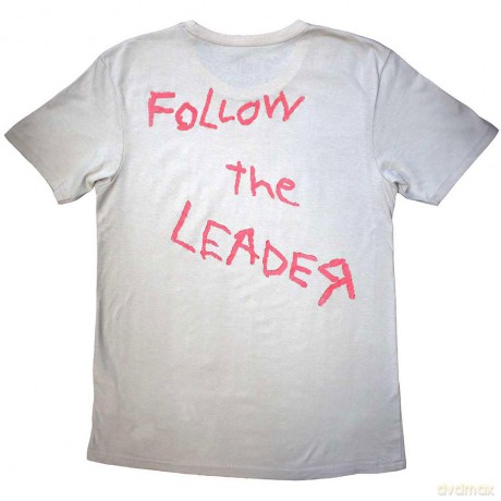 Korn: Unisex T-Shirt: Follow The Leader Hopscotch (Sand) (Back Print) (Large)