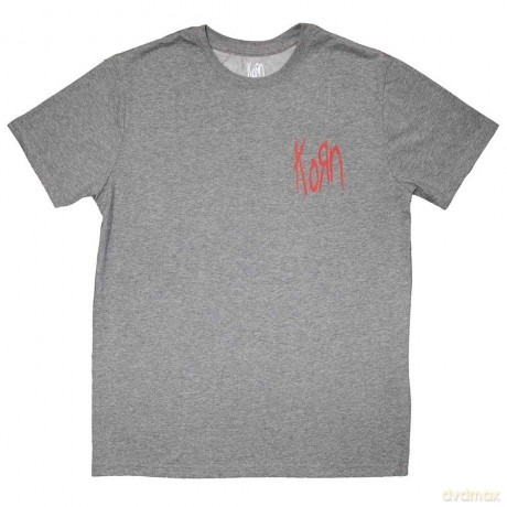 Korn: Unisex T-Shirt: Mini Red Logo (Grey) (Medium)
