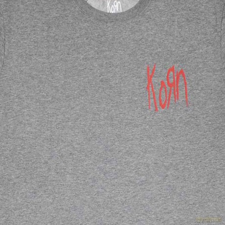 Korn: Unisex T-Shirt: Mini Red Logo (Grey) (Medium)