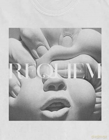 Korn: Unisex T-Shirt: Requiem Album Cover (White) (Back Print) (Small)