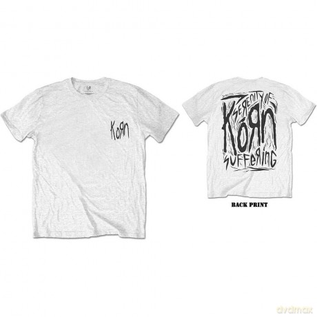 Korn: Unisex Tee: Scratched Type (Back Print) (Medium)