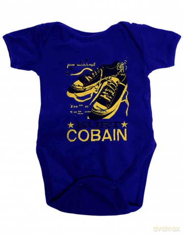 Kurt Cobain: Kids Baby Grow: Laces (Navy Blue) (3-6 Months)