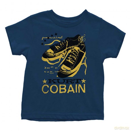 Kurt Cobain: Kids Toddler T-Shirt: Laces (Navy Blue) (5 Years)
