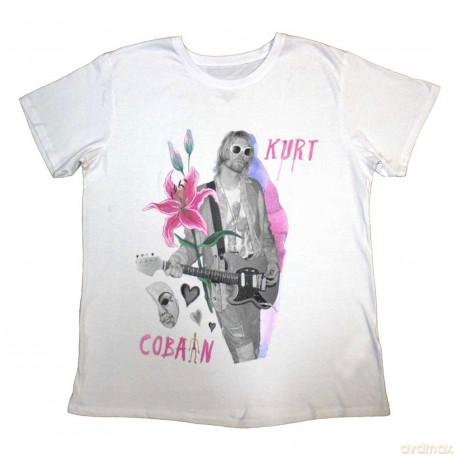 Kurt Cobain: Unisex T-Shirt: Flower (White) (Medium)