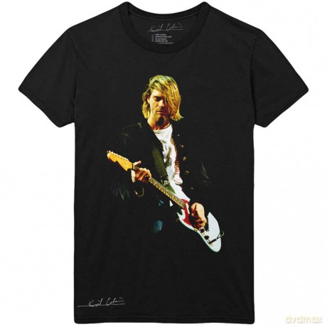 Kurt Cobain: Unisex T-Shirt: Guitar Photo Colour (Black) (X-Large)