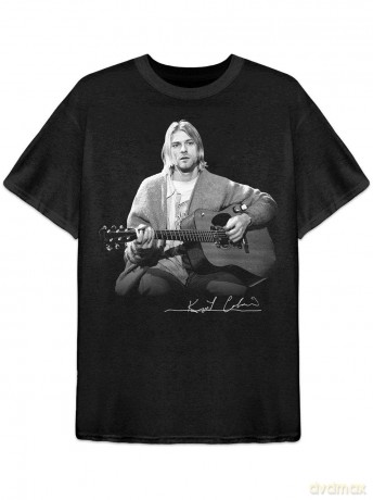 Kurt Cobain: Unisex Tee: Guitar Live Photo (Large)