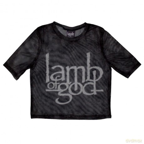 Lamb Of God: Ladies Crop Top: Logo (Black) (Mesh) (Medium)