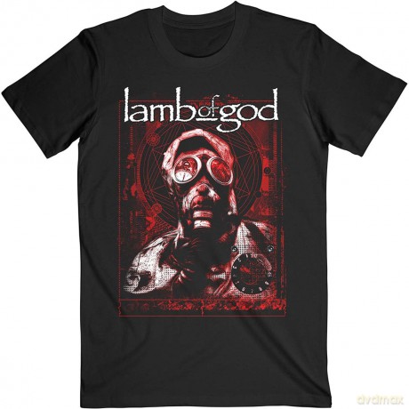 Lamb Of God: Unisex T-Shirt: Gas Masks Waves (Black) (X-Large)