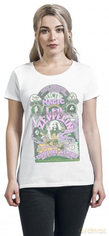 Led Zeppelin: Ladies T-Shirt: Electric Magic (White) (Medium)