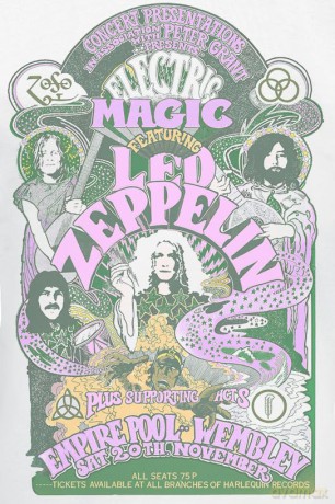 Led Zeppelin: Ladies T-Shirt: Electric Magic (White) (Medium)
