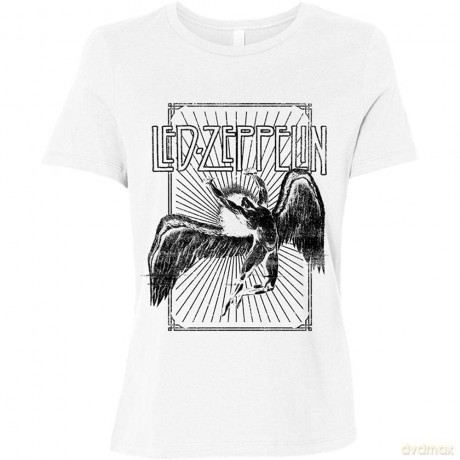 Led Zeppelin: Ladies T-Shirt: Icarus Burst (White) (X-Large)