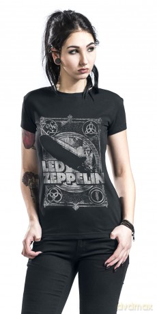 Led Zeppelin: Ladies T-Shirt: Vintage Print LZ1 (Black) (Medium)