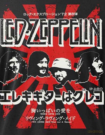Led Zeppelin: Unisex Long Sleeve T-Shirt: Japanese Burst (Black) (Large)