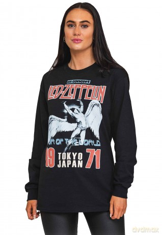 Led Zeppelin: Unisex Long Sleeve T-Shirt: Japanese Icarus (Black) (Large)