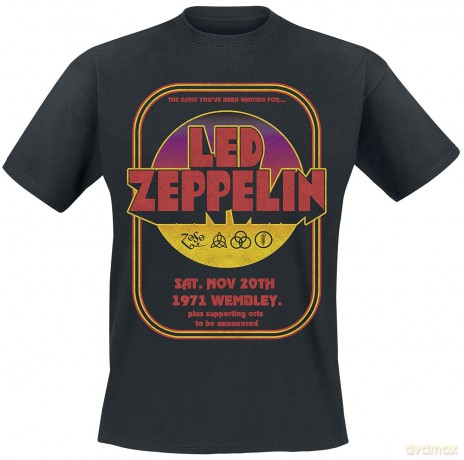 Led Zeppelin: Unisex T-Shirt: 1971 Wembley (Black) (Medium)